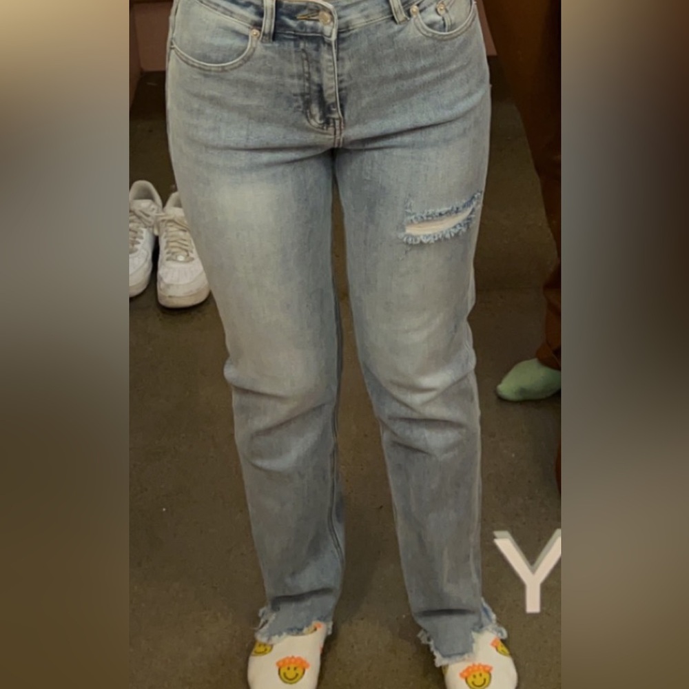 Kittenish Light Blue Straight Leg Jeans
